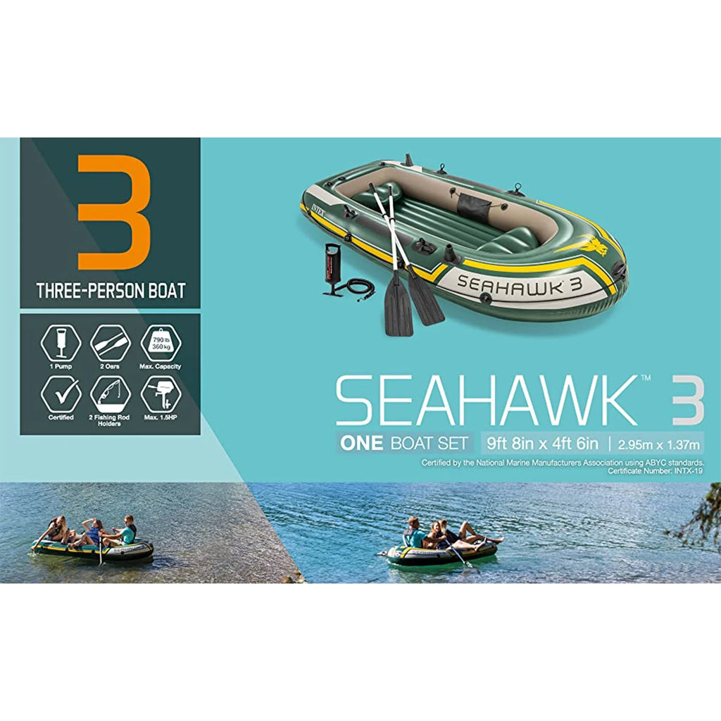 Inflatable Rafting Boat Set 3 Person with Oars and Pump S251