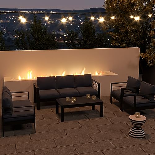 7 Seats Aluminum Patio Furniture Set with Coffee Table I326175