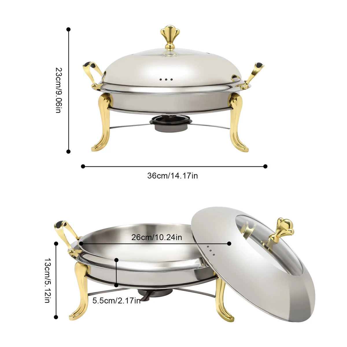 5 Quart Stainless Steel Chafing Dish V36610