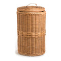 Tall Wicker Trash Basket with Metal Liner Q585
