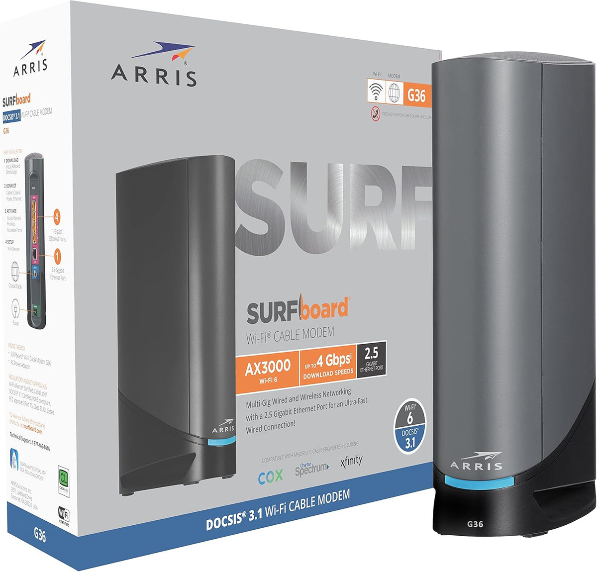 Multi-Gigabit Cable Modem & AX3000 Wi-Fi Router with 2.5 Gbps Ethernet Port J75313