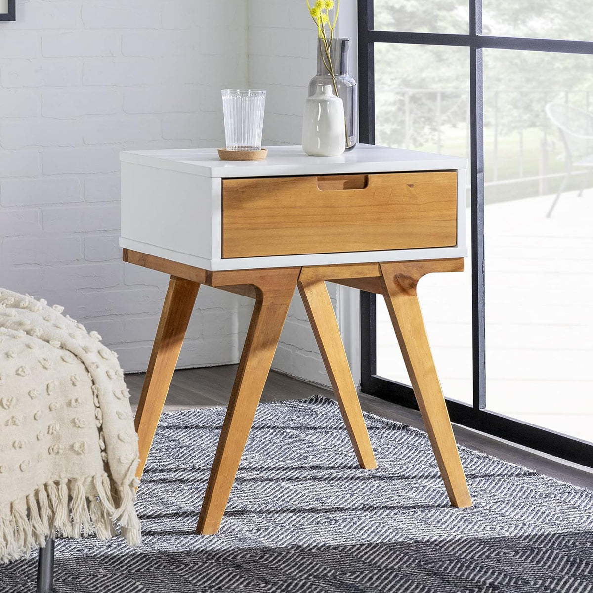 Wood 2 Drawer Nightstand Side Table L72125