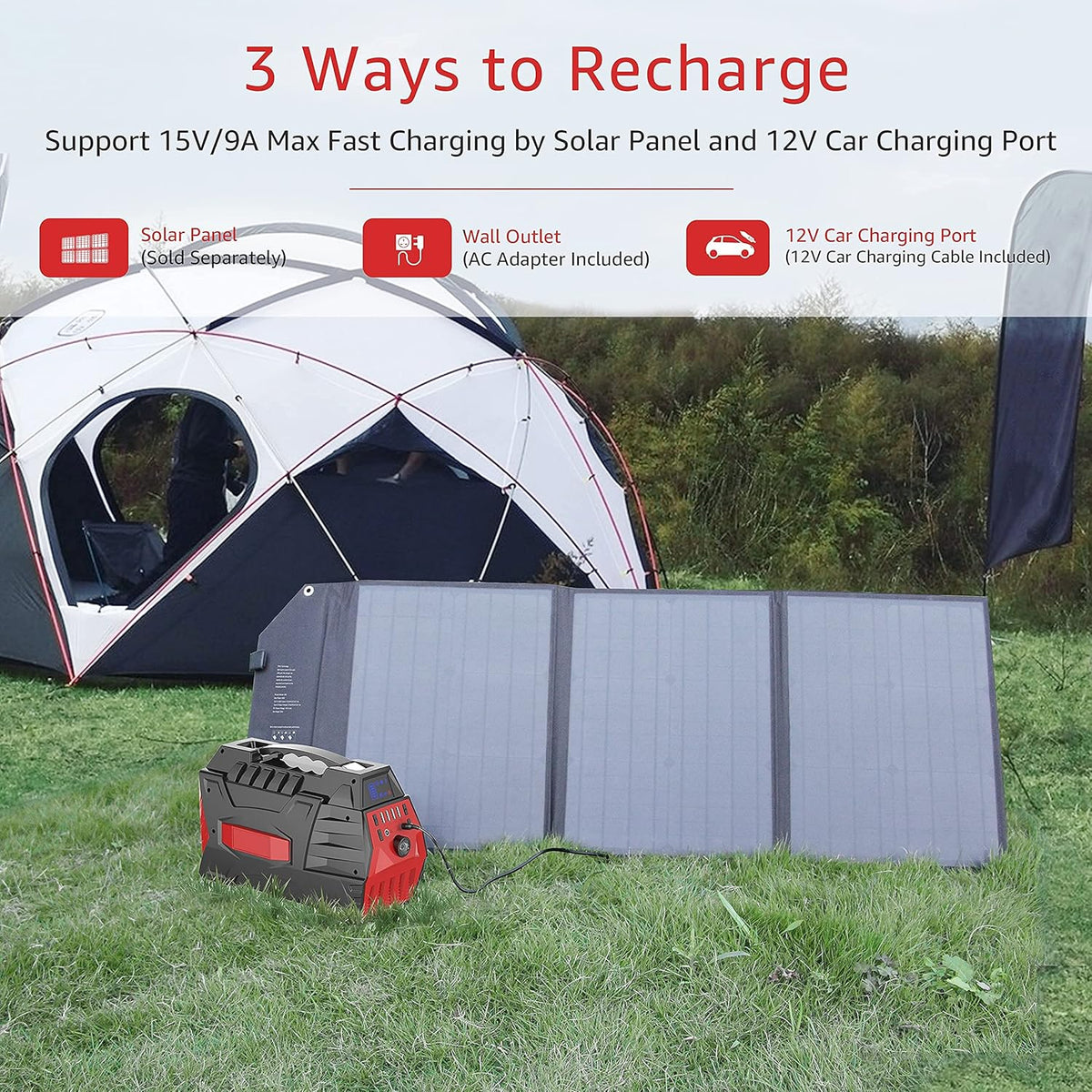 500W 296Wh Portable Power Station with Carry Bag G1405