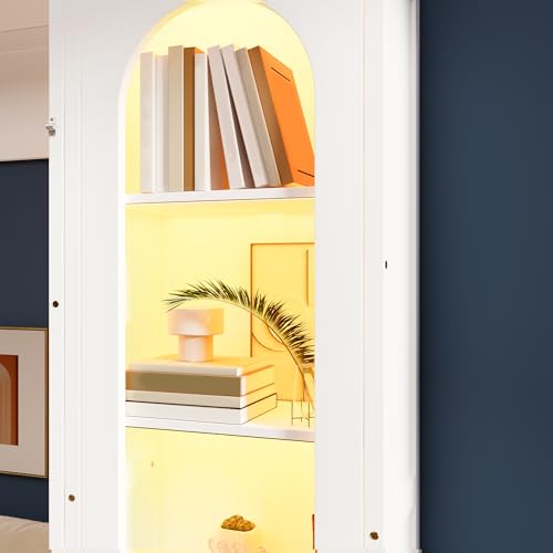 White Queen Size Wood Murphy Bed with Desk and Storage F695