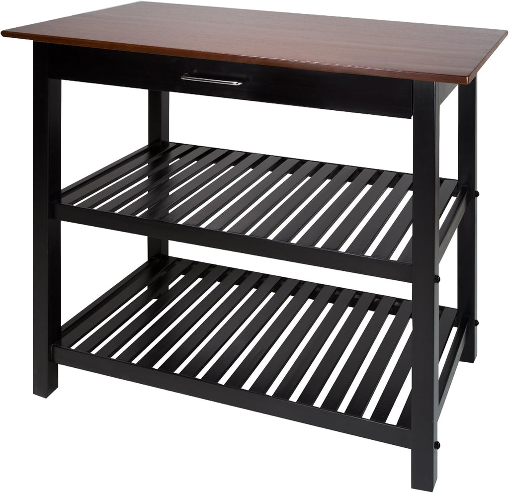 Natural White Kitchen Island with Hardwood Top Q12365