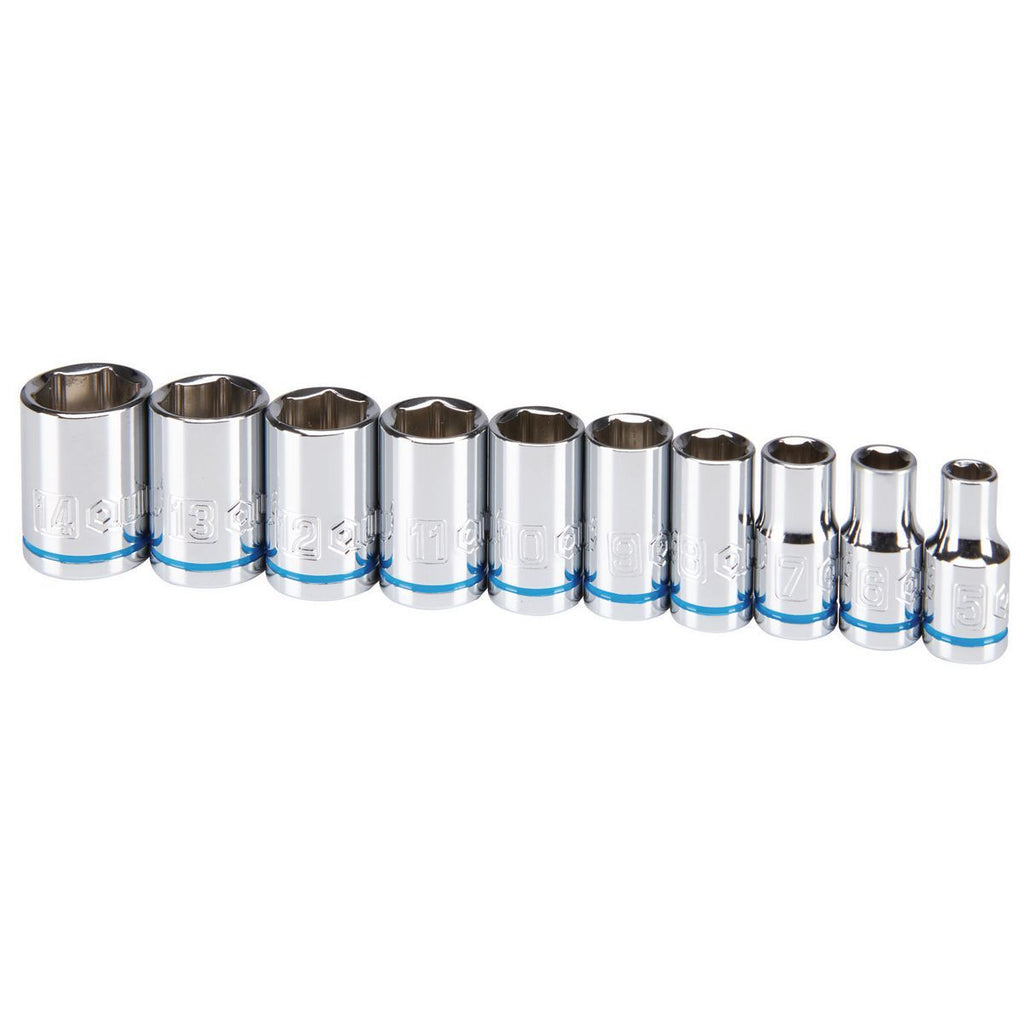 1/4 in. Drive Metric Chrome Socket Set, 10-Piece L2607