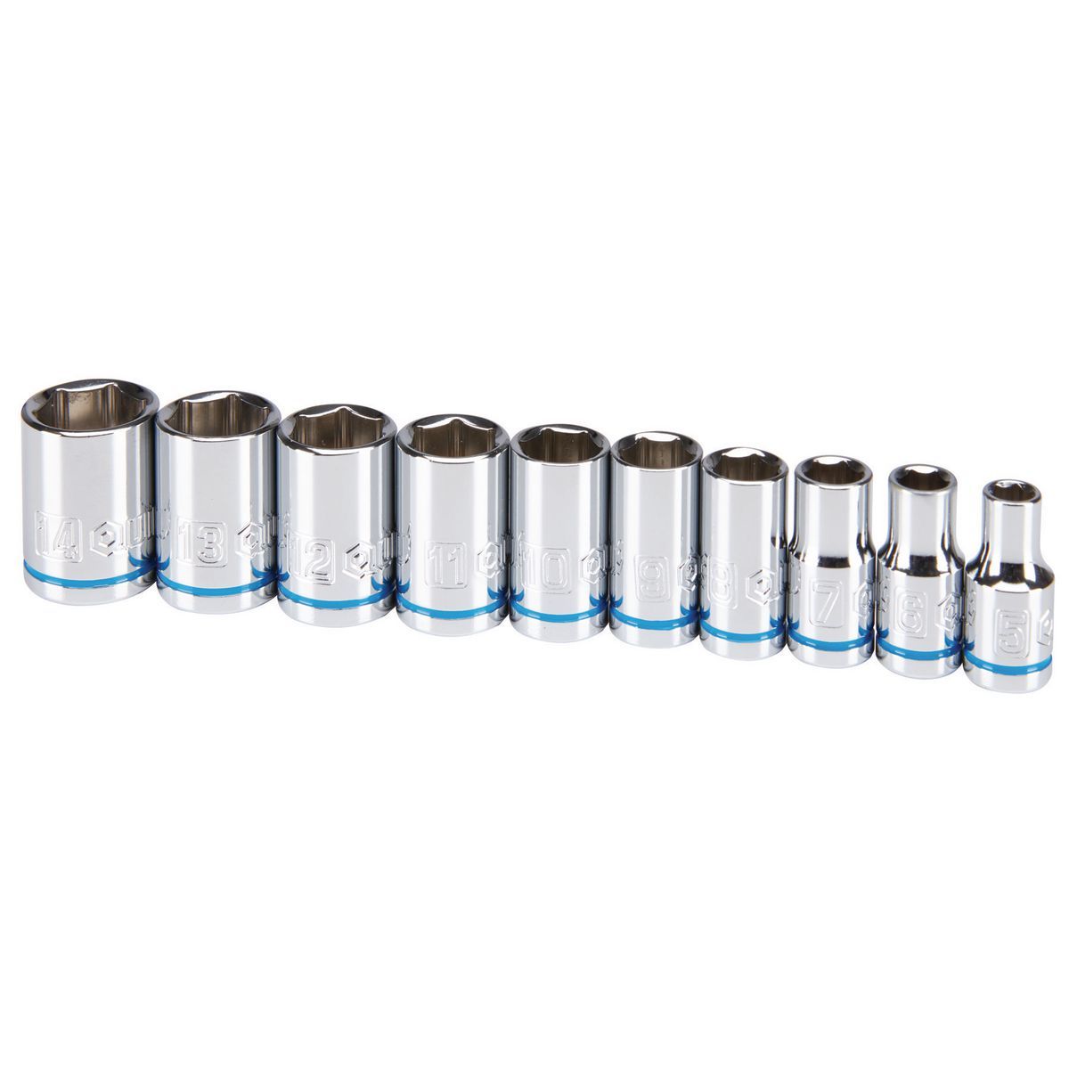 1/4 in. Drive Metric Chrome Socket Set, 10-Piece L2607