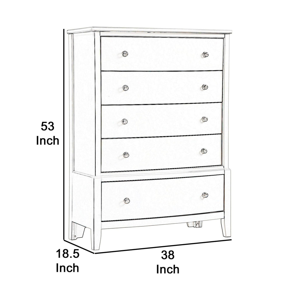 White Wooden Chest with 5 Drawers X29582