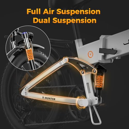 1400W Peak Motor 30MPH Max Speed 624WH Removable Battery Full Suspension 20 * 4.0 Fat Tire Foldable Ebike F916792