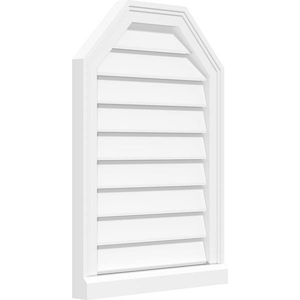 Octagonal Top Surface Mount PVC Gable Vent with Brickmoul Z9934