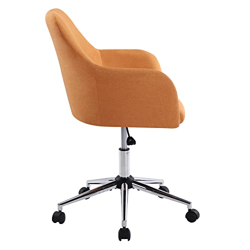 Beige Cotton Linen Swivel Desk Chair with Wheels N2846