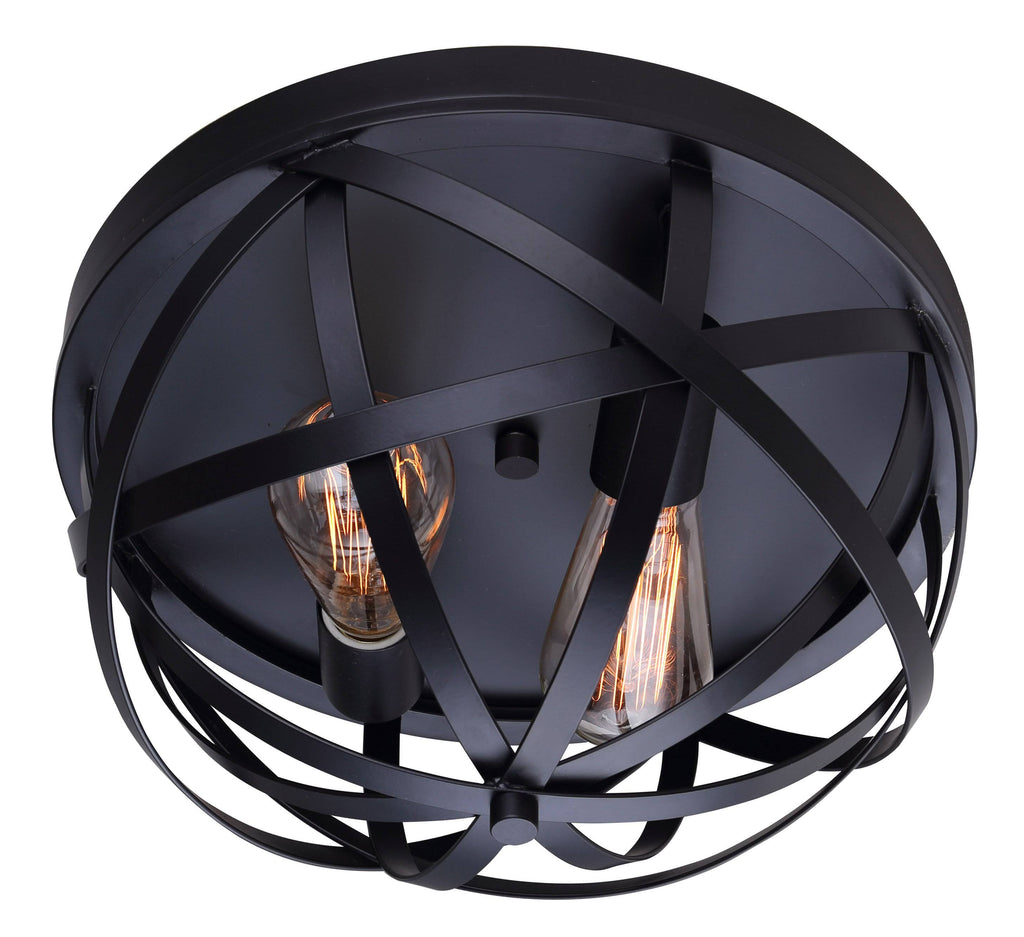 2 Light Flush Mount Black C955