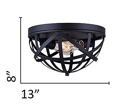 2 Light Flush Mount Black C955
