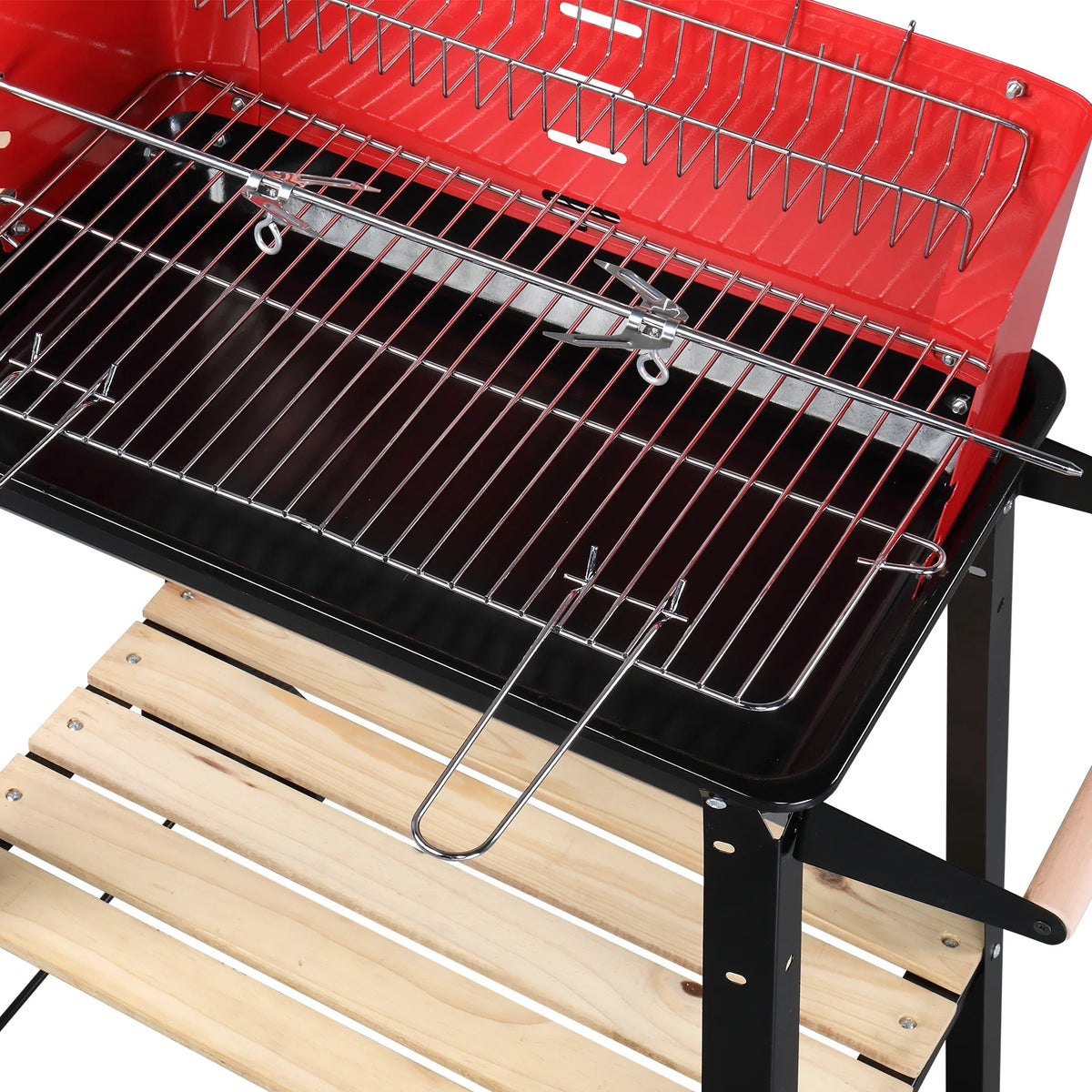 Square Enamel Charcoal Oven Black Red D59448