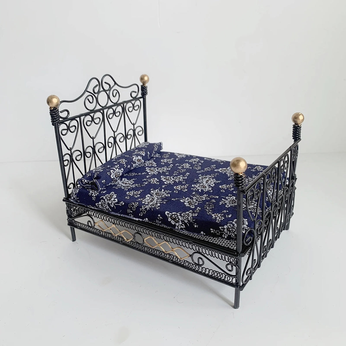 Metal Mini Double Bed Dollhouse Bed B88244