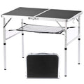 Folding Camp Table Adjustable Height Aluminum V306140