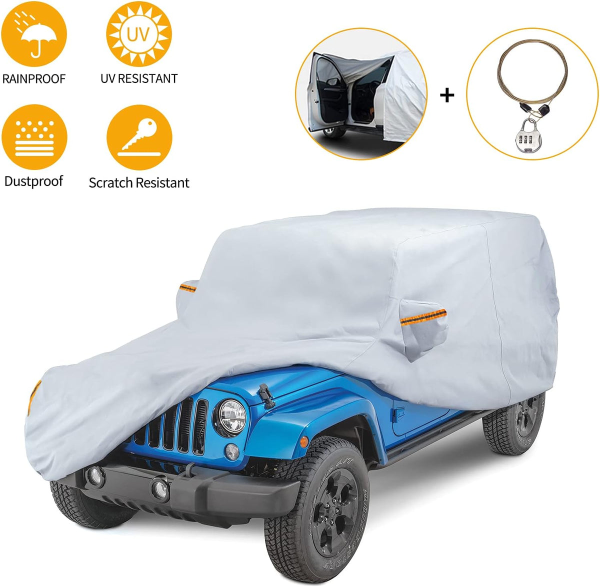 Waterproof Car Cover for Jeep Wrangler JK C5919