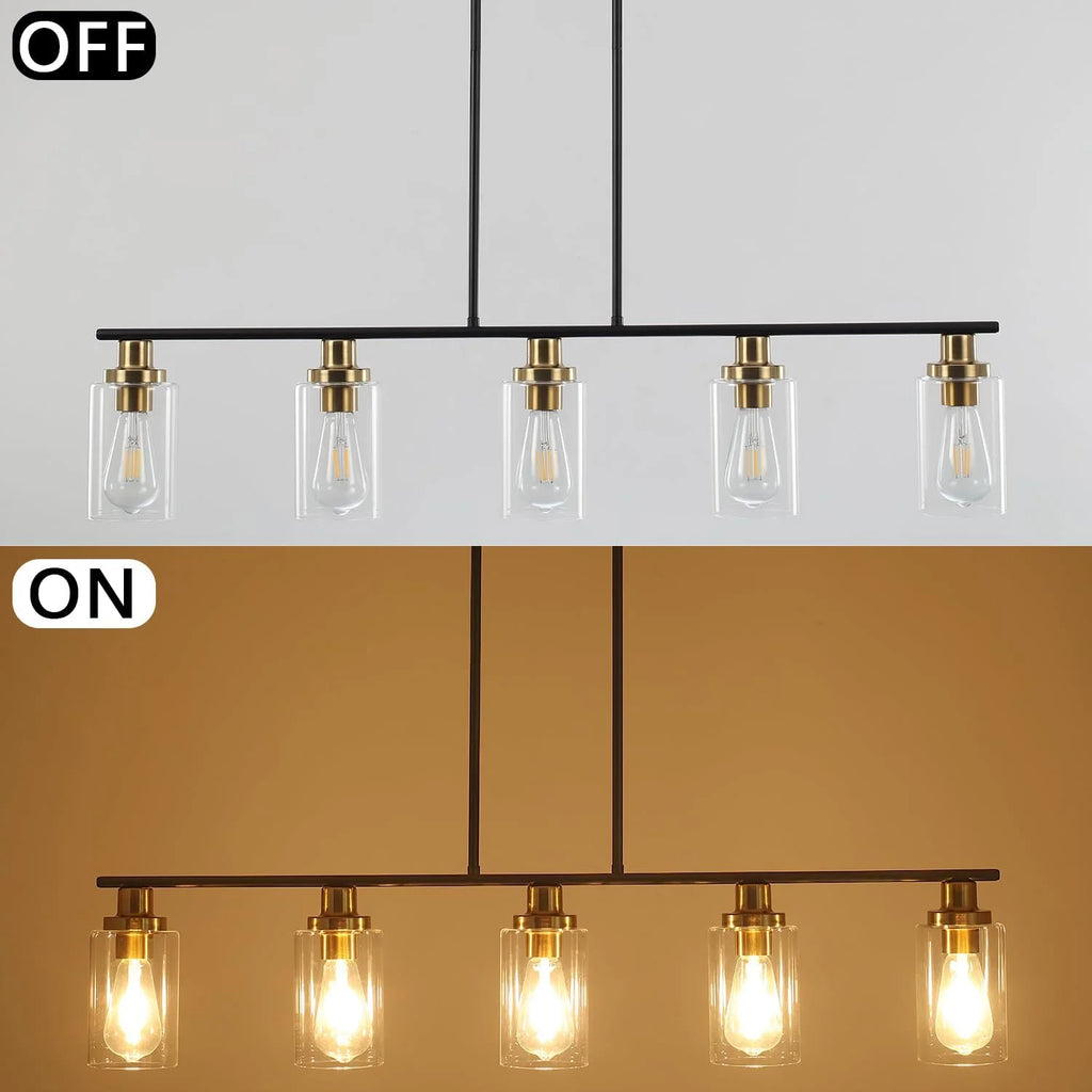 5 Lights Clear Glass Shade Island Light S99493