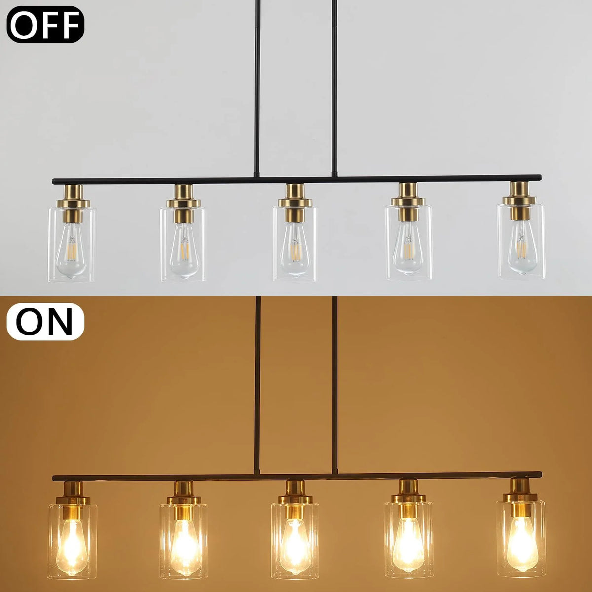 5 Lights Clear Glass Shade Island Light S99493