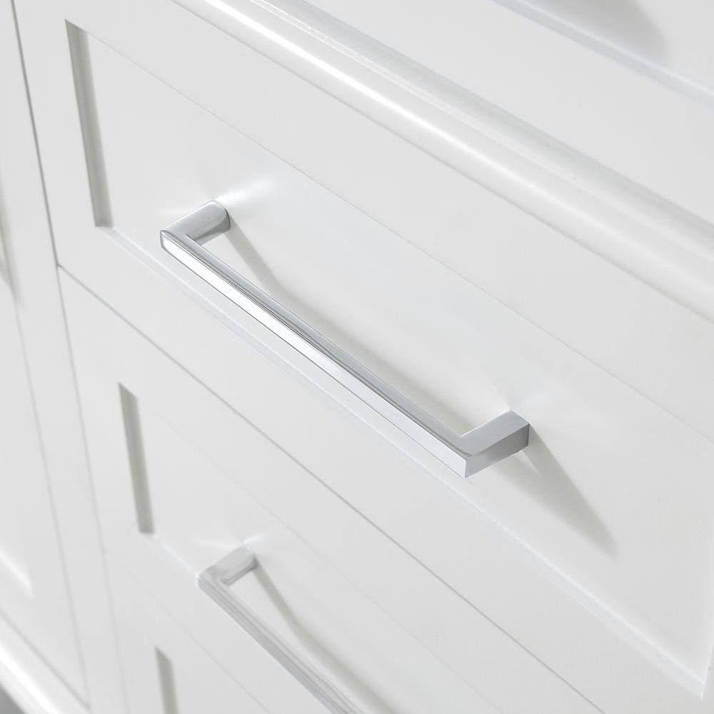 White Vanity with Carrara Marble Top with White Sinks P579862