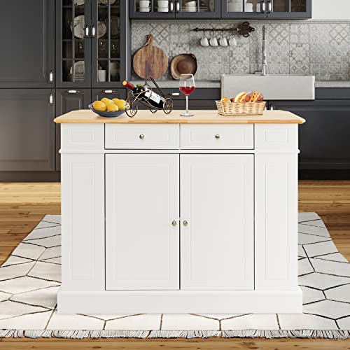 Black Rubber Wood Kitchen Island with Drop Leaf B180