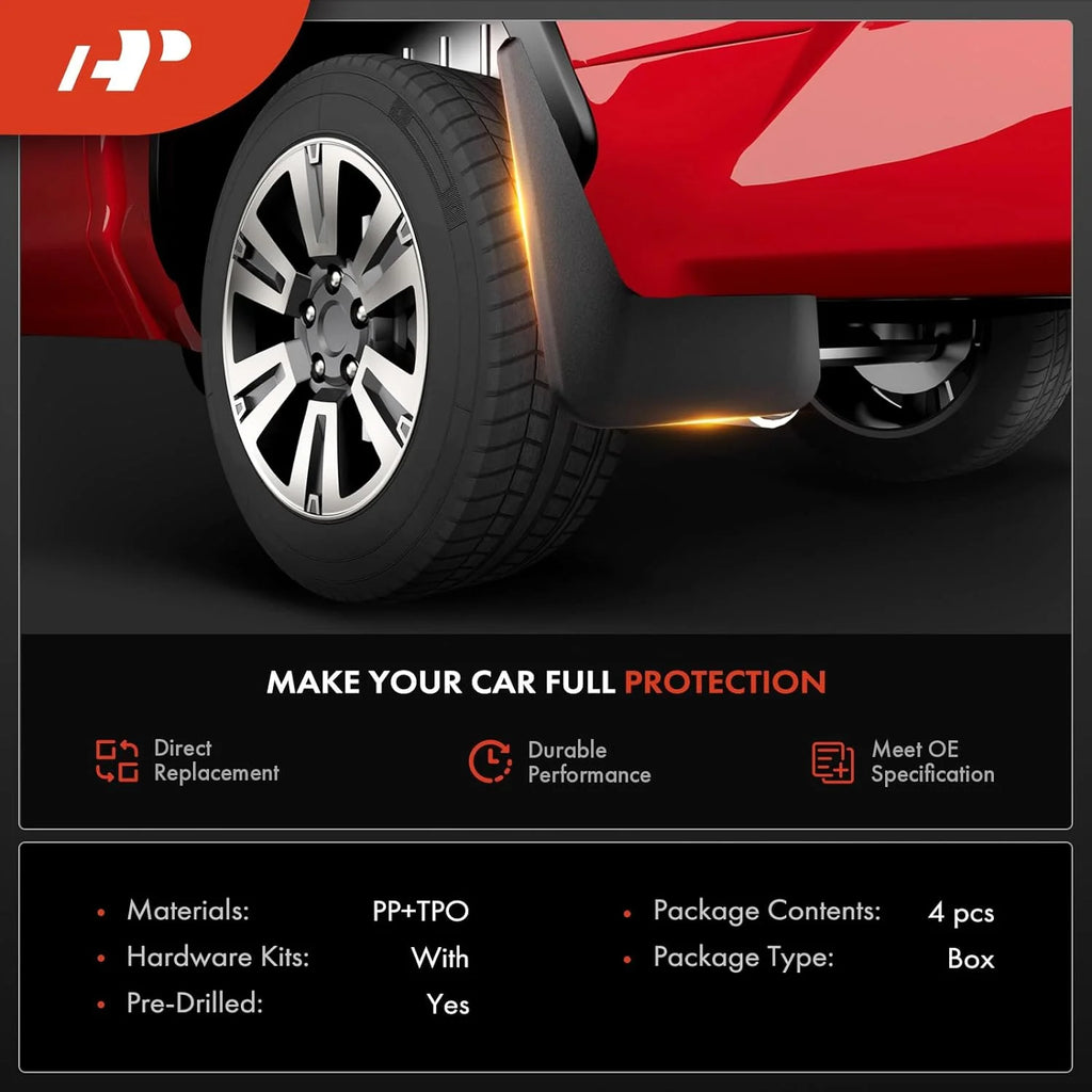 Set of 4 Mud Flaps with Hardware Kits M4295