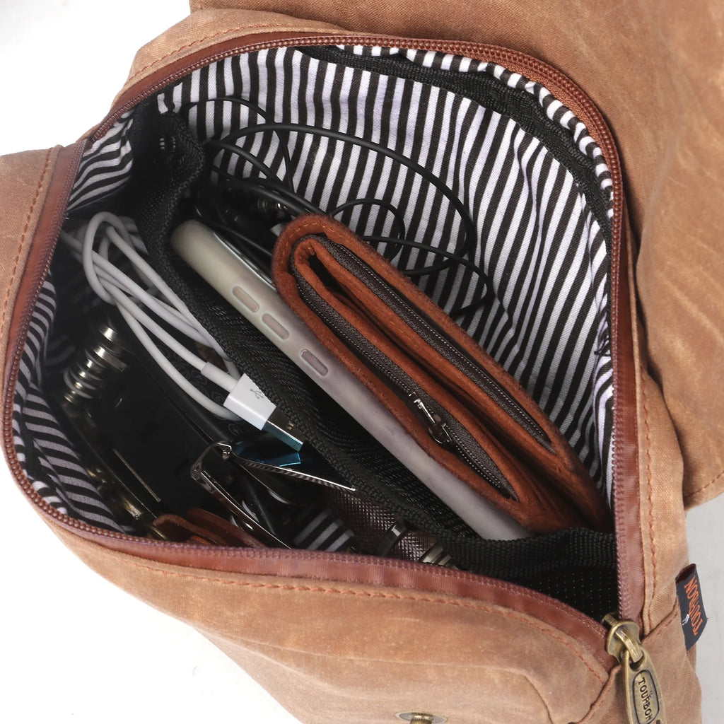 Brown Waxed Canvas Bicycle Pouch Bag W100376