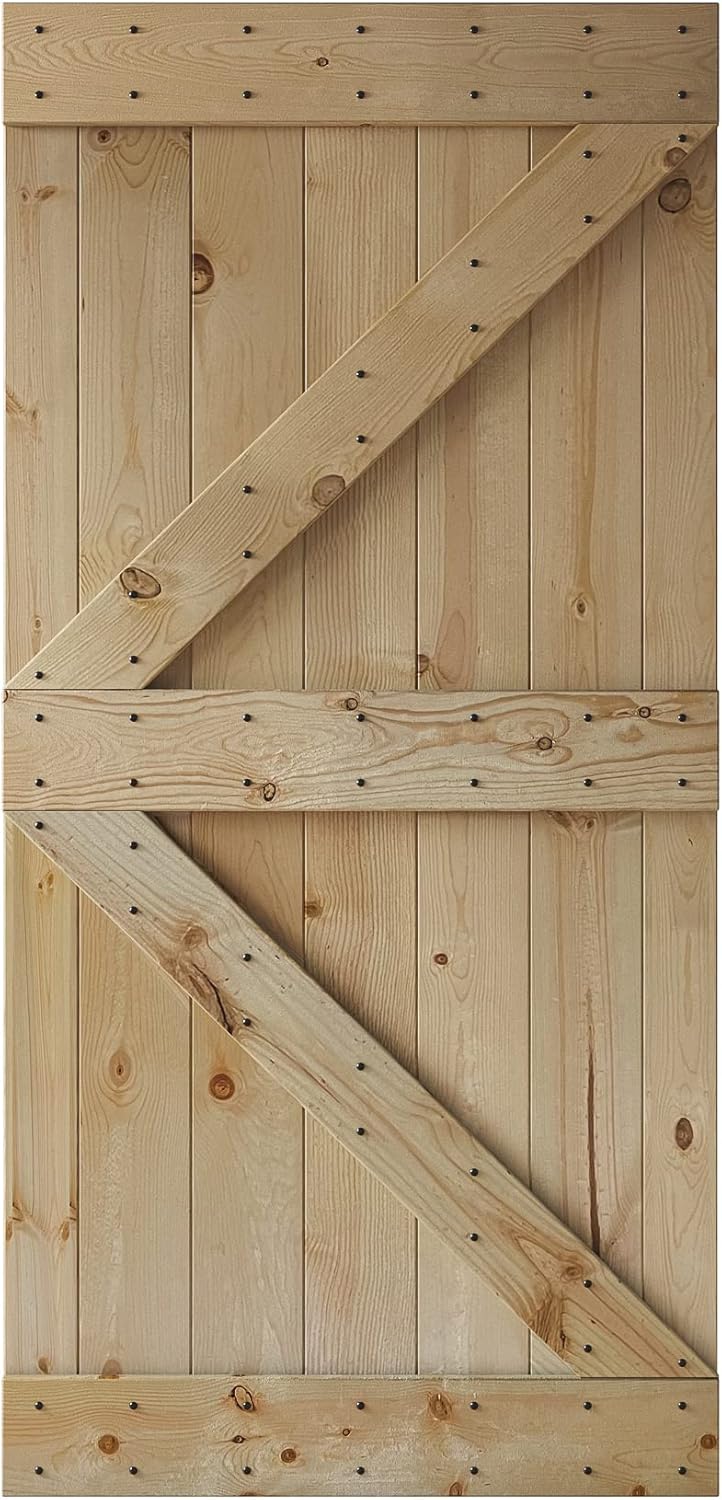 42 in x 84 in Knotty Wood Sliding Barn Door W4219