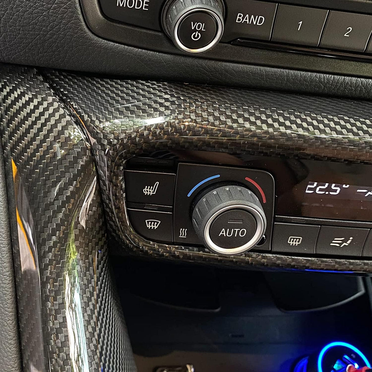 Carbon Fiber Center Console Decorative Cover Air Conditioner Control Panel Trim T306640