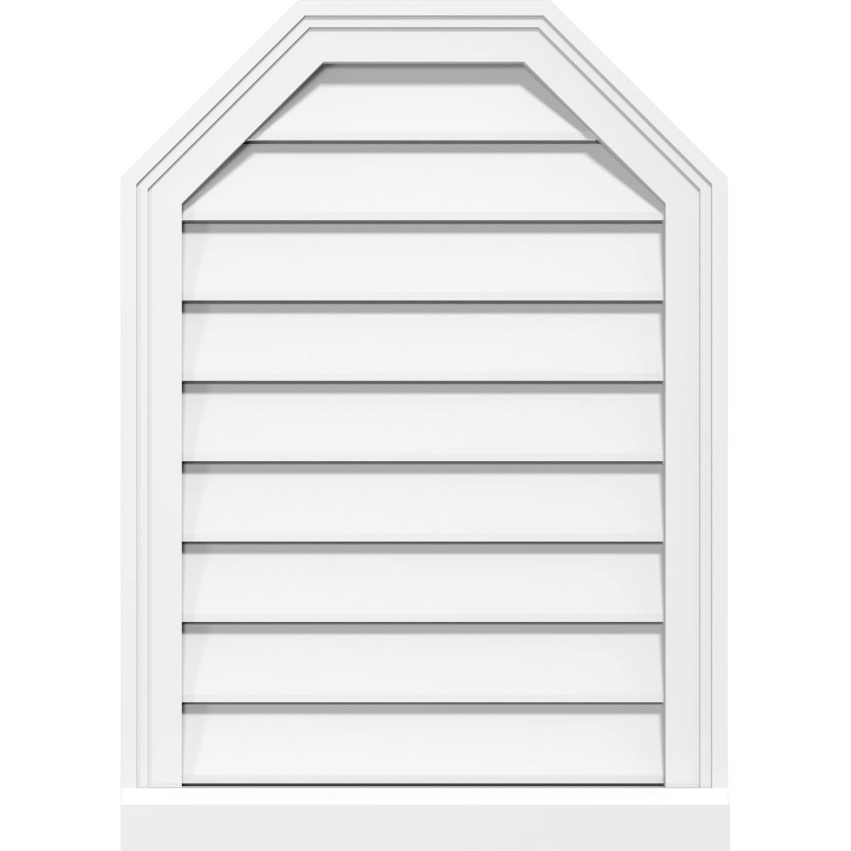 Octagonal Top Surface Mount PVC Gable Vent with Brickmoul Z9934