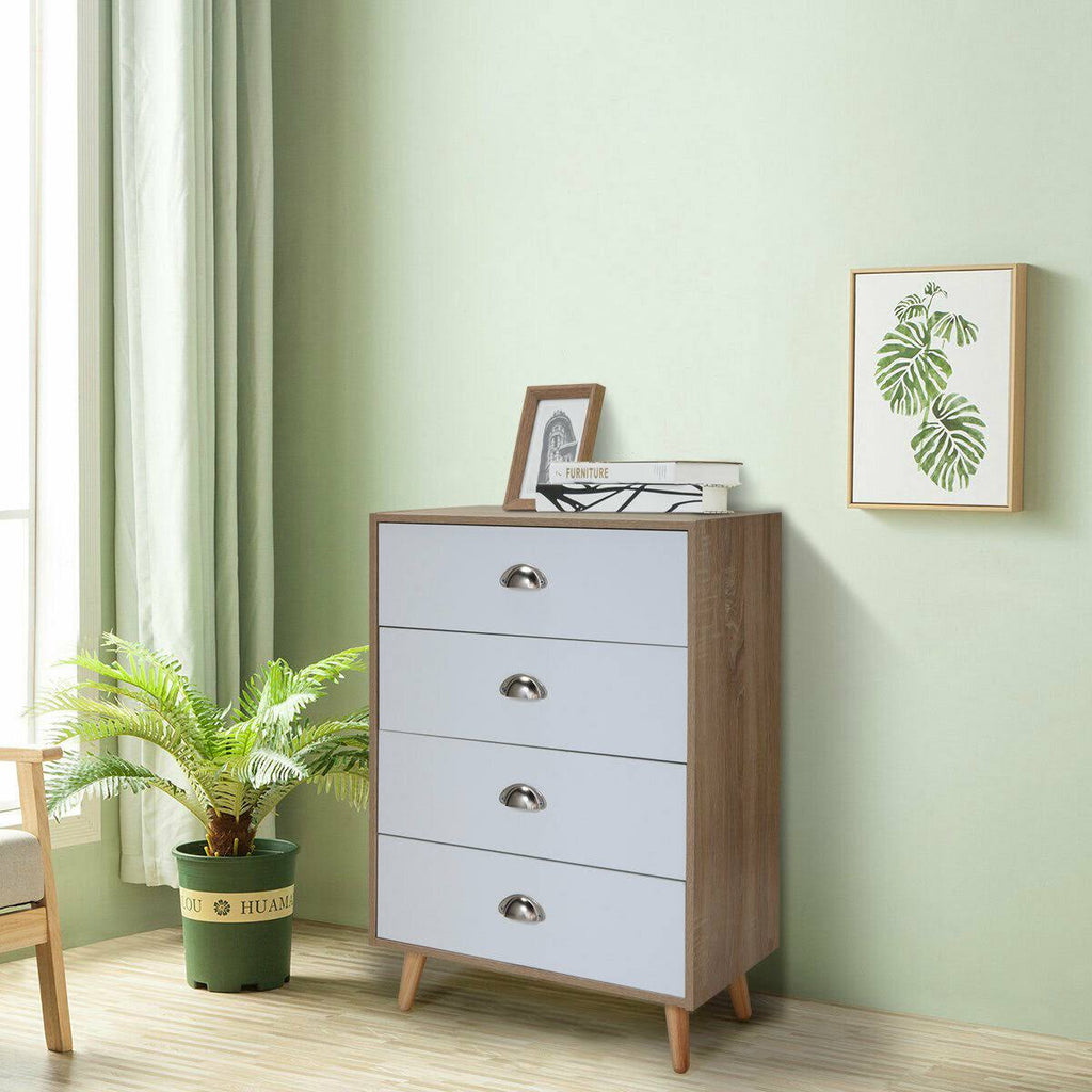 Brown 4 Drawer Nightstand Cabinet H31731