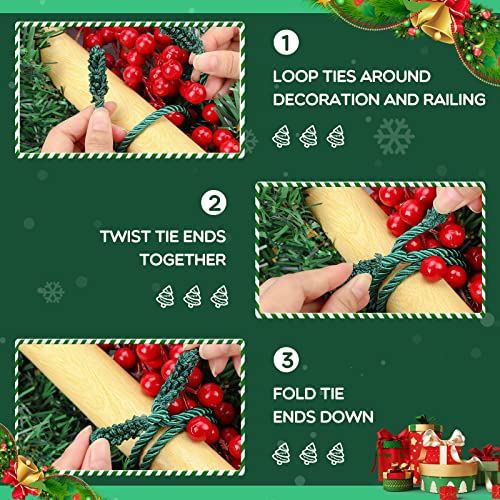 16 Pcs 20 Inches Green Christmas Garland Twist Ties C5753