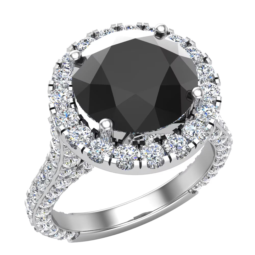 14K White Gold Halo Engagement Ring 5.50 Carat M580080