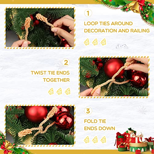 16 Pcs 20 Inches Green Christmas Garland Twist Ties C5753
