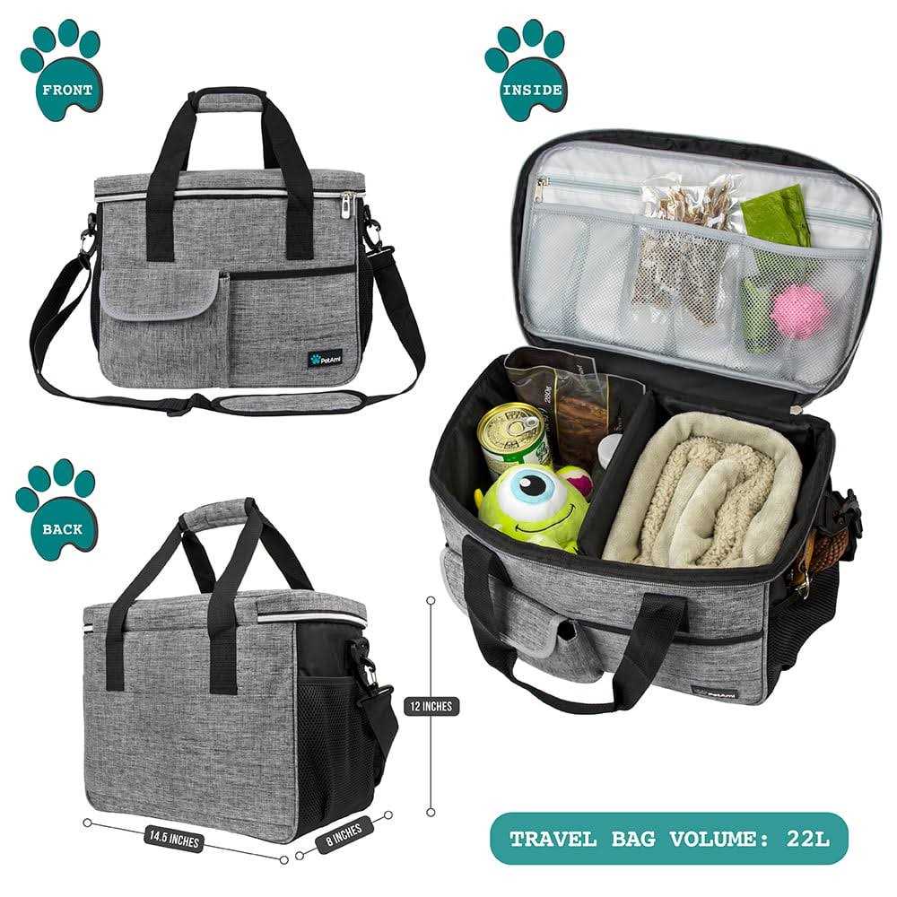 Dog Travel Bag with Food Container and Bowls J454