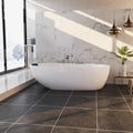 67 Freestanding Flat Bottom Whirlpool Bathtub with Faucet M443