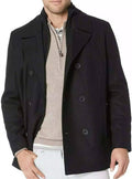 Black Wool Peacoat A3387