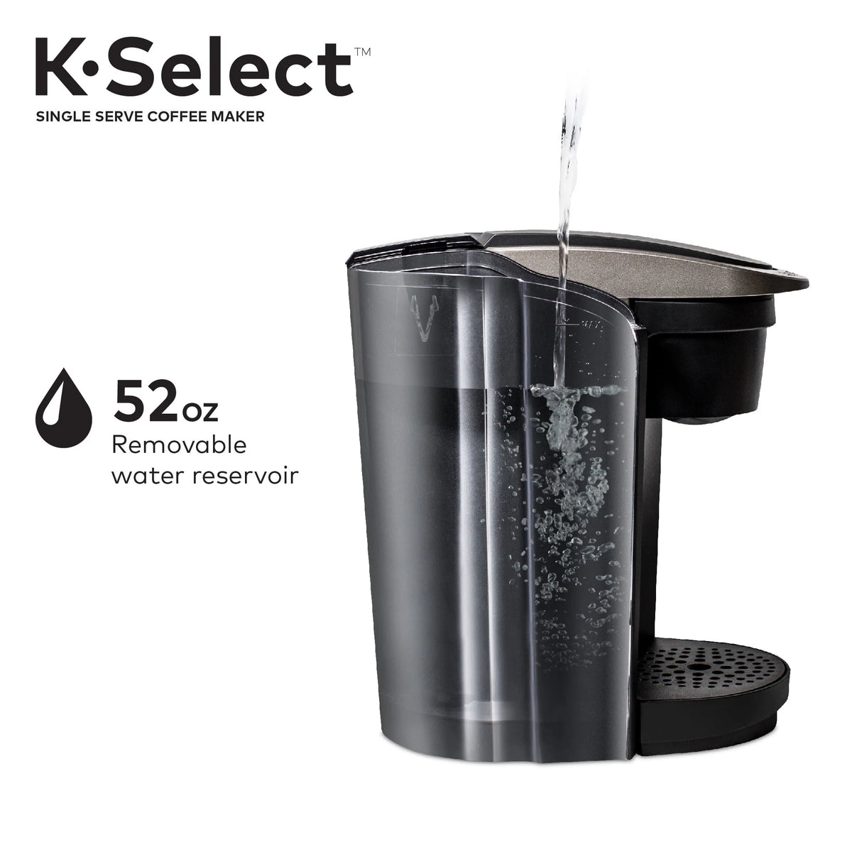 Single-Serve K-Cup Pod Coffee Maker with 12oz Brew Size, Matte Black U1061
