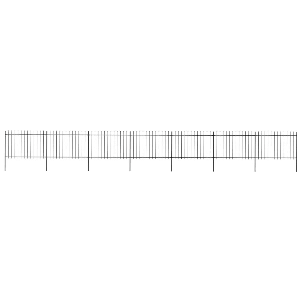 Black Steel Garden Fence with Spear Top U205