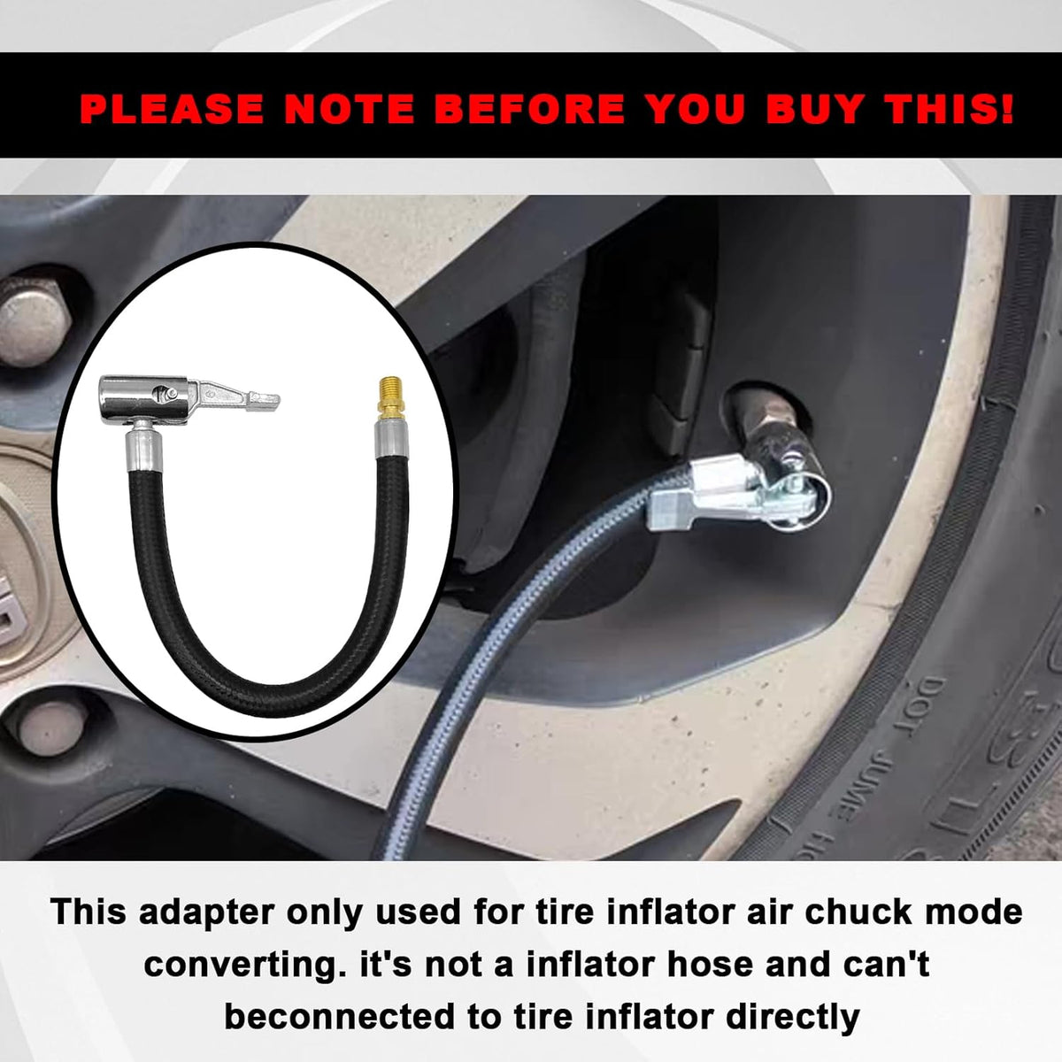 Rubber Tire Inflator Hose Adapter (9.2inch) Y397875