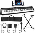 88 Key Semi Weighted Digital Piano with Sustain Pedal, Stand, Carrying Case, Headphones X326