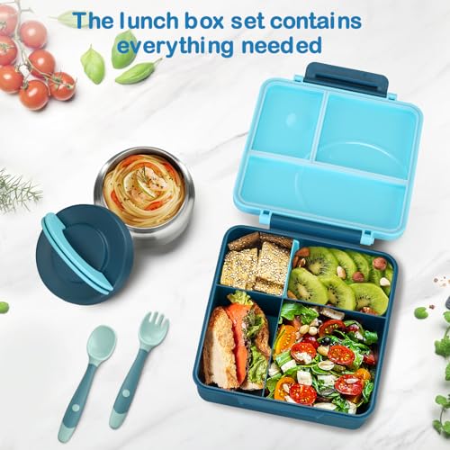 Black Bento Lunch Box Set with 8oz Soup Thermo and Insulated Lunch Bag T893