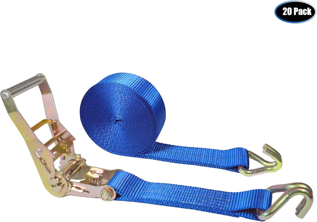 2” x 30’ Double Wire J Hook Ratchet Straps 8 Pack O60938