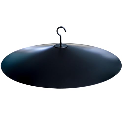 17" Extra Large Black Metal Squirrel Baffle for Bird Feeder Pole U124290