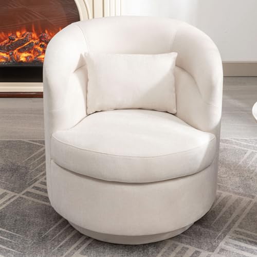 Grey Swivel Barrel Chair with Pillow Z219