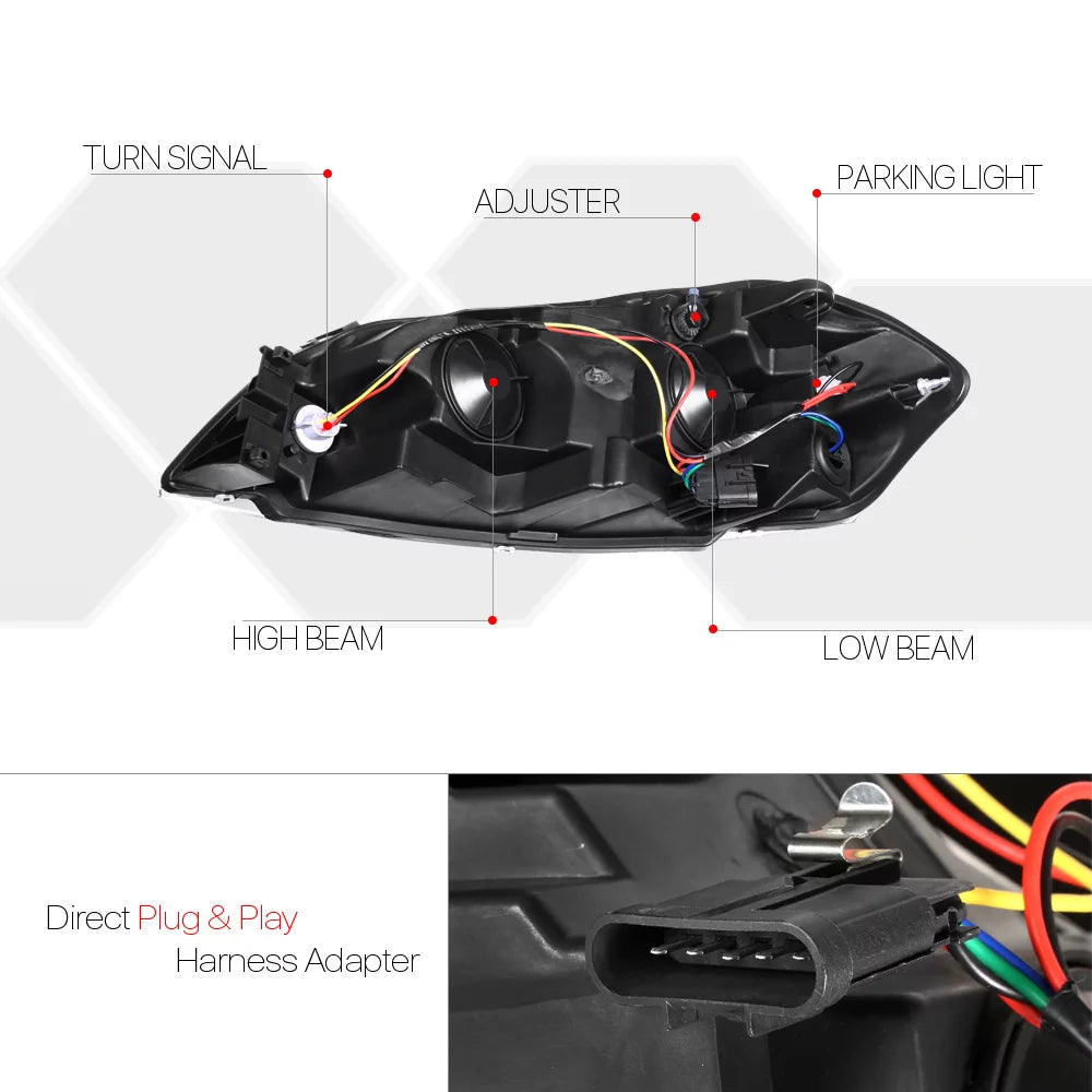 Chrome Headlight Assembly for Chevy Impala S6308