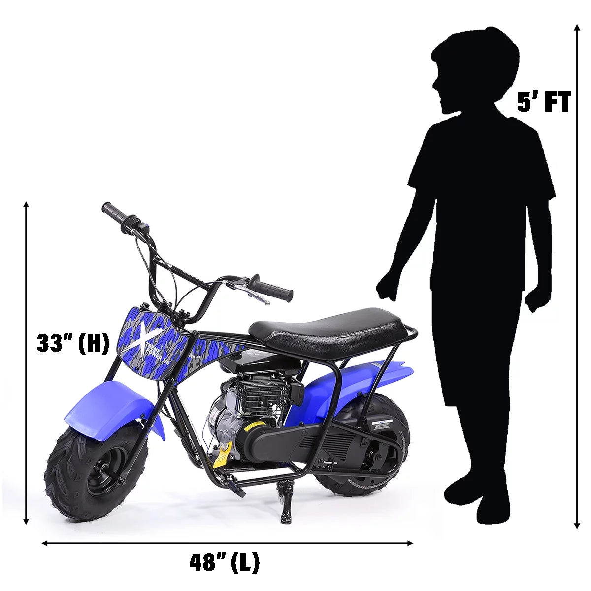 Blue 99cc Off-Road Mini Bike P721