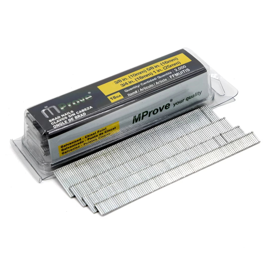 18-Gauge Brad Nails Multi-pack 2,000 Nails Electro-Galvanized D445126