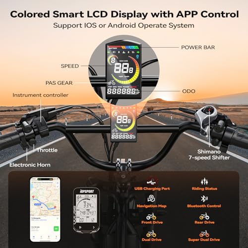 2000W Electric Bike with 48V Battery 20"x4.0" Fat Tires A1055