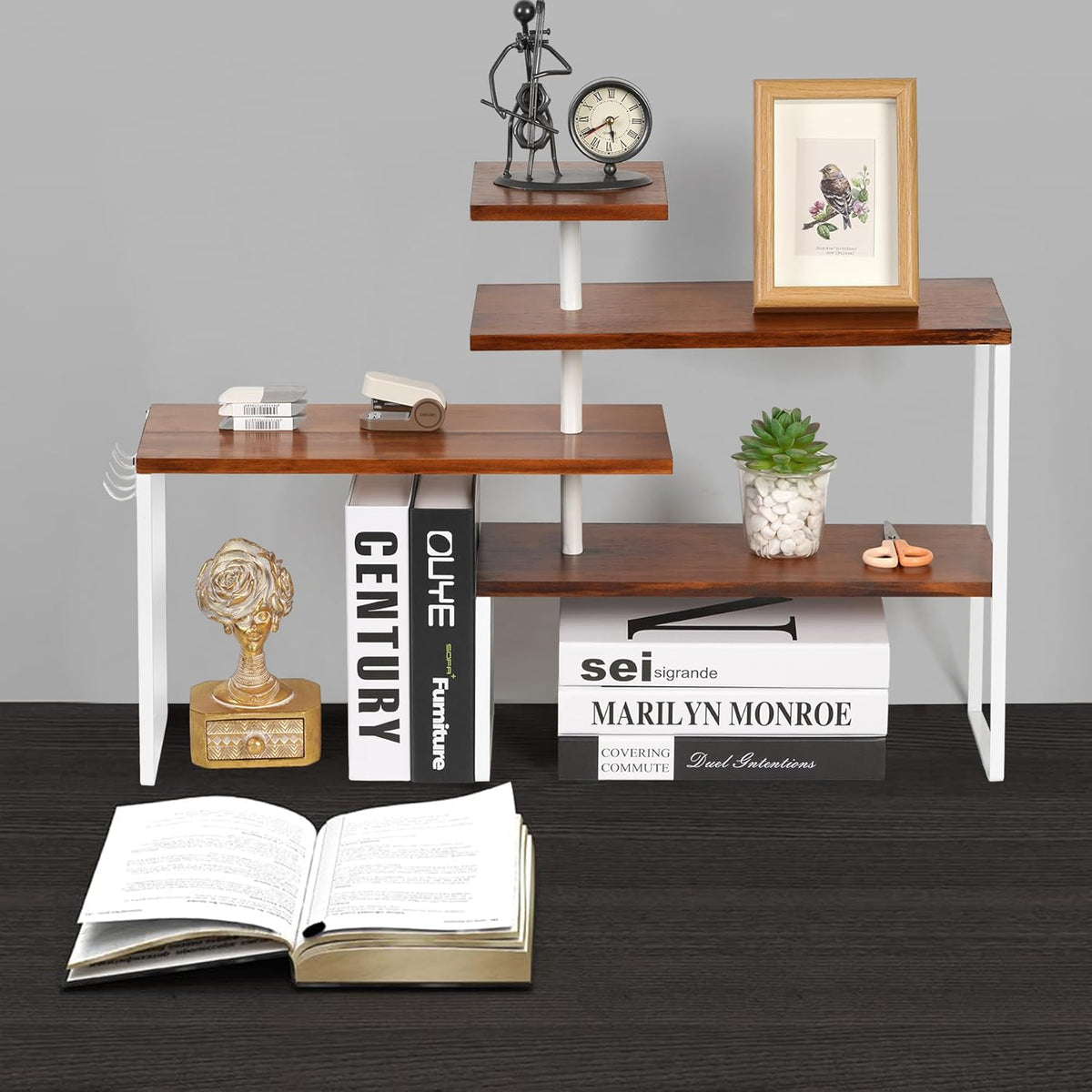 4-Tier Countertop Shelf with Hooks T7033